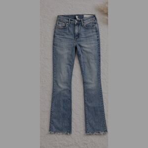 Rag & Bone Women's Peyton Mid-Rise Bootcut Ankle Jeans Size 26  Raw Hem
